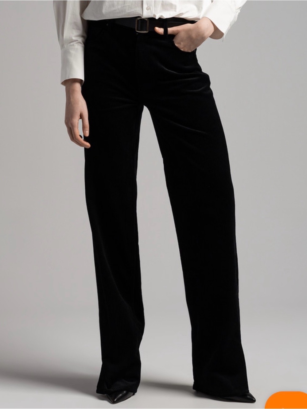 Anine Bing Black Straight Corduroy Jeans